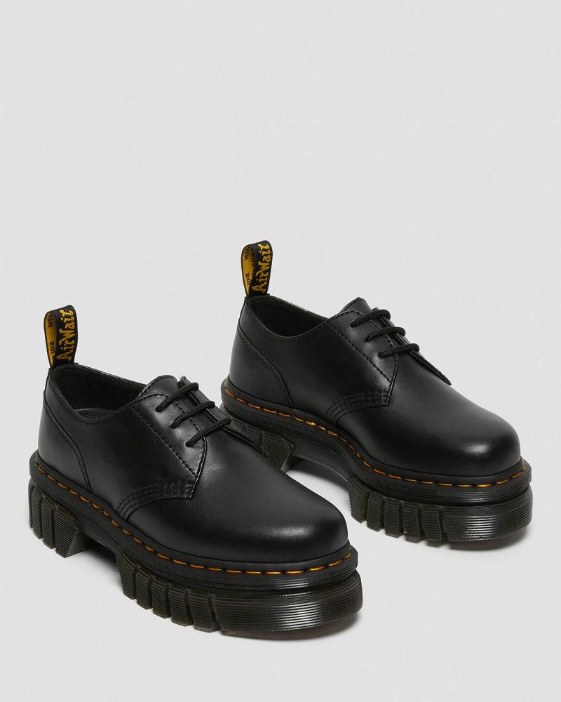 Zapatos Plataforma Dr Martens Audrick Nappa Cuero Mujer Negros | MX 405BEX